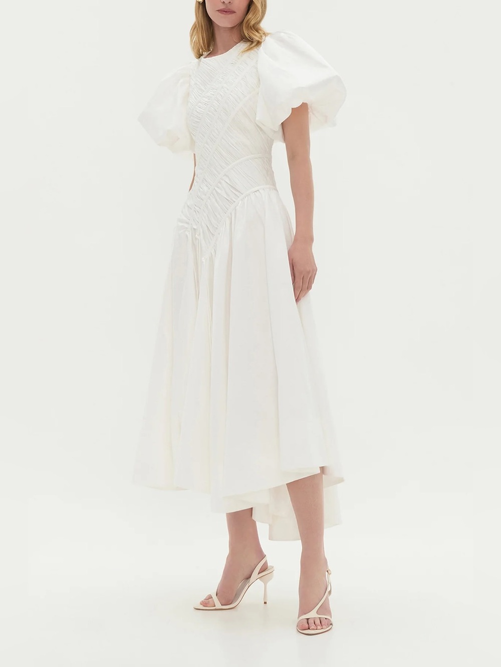 AJE Ivory Wisteria Midi Dress